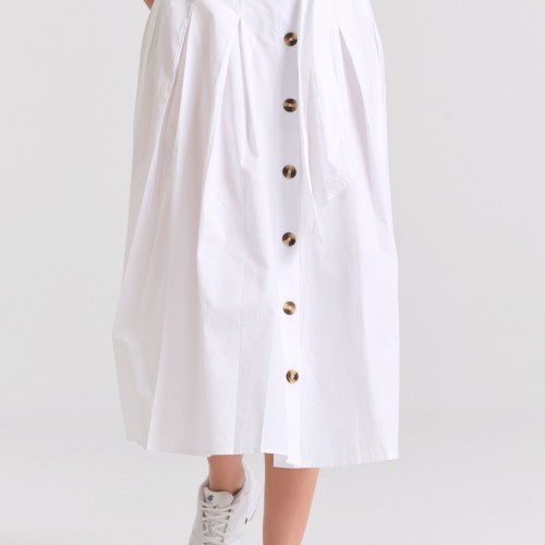 Relaxed fit μίντι φούστα με πιέτες