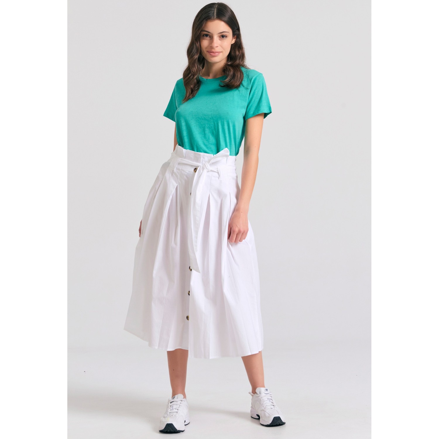 Relaxed fit μίντι φούστα με πιέτες Relaxed fit μίντι φούστα με πιέτες