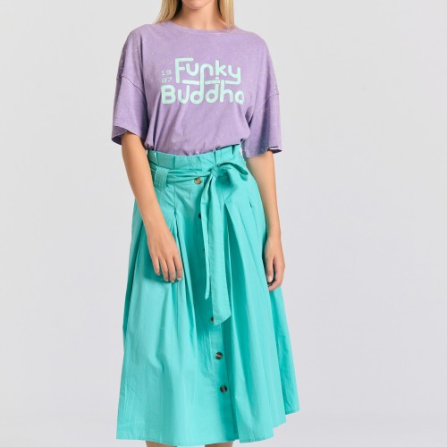 Relaxed fit μίντι φούστα με πιέτες