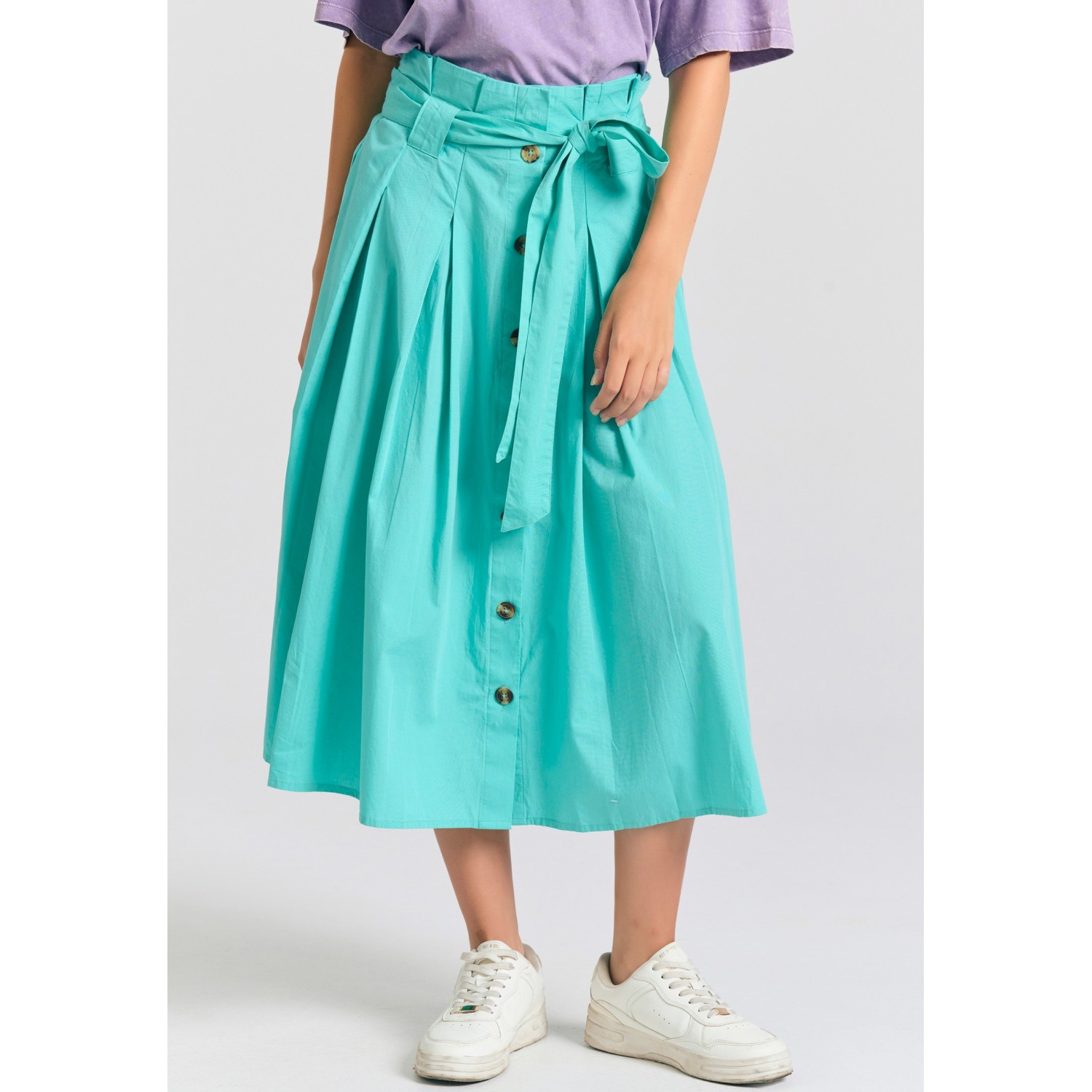 Relaxed fit μίντι φούστα με πιέτες