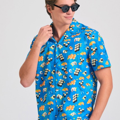 Relaxed fit πουκάμισο με all over τύπωμα