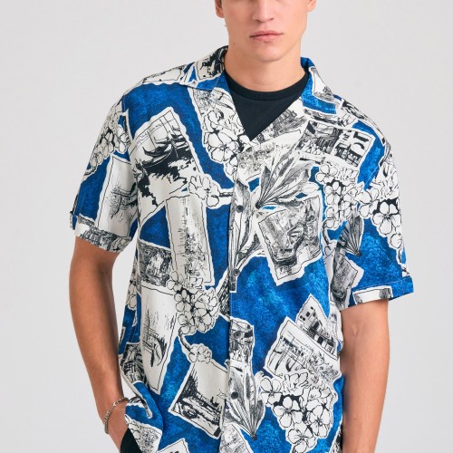 Relaxed fit πουκάμισο με photographic print