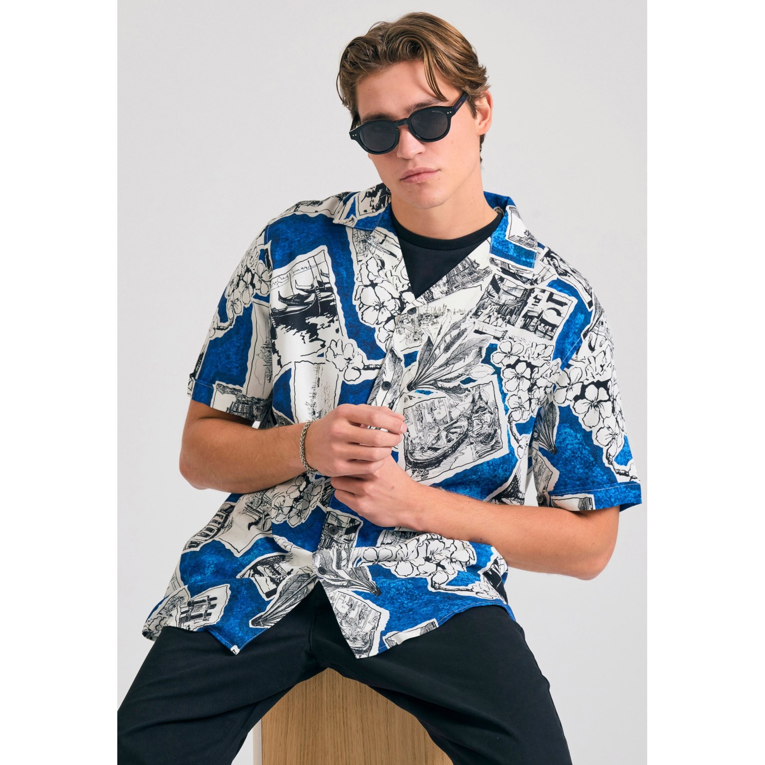 Relaxed fit πουκάμισο με photographic print