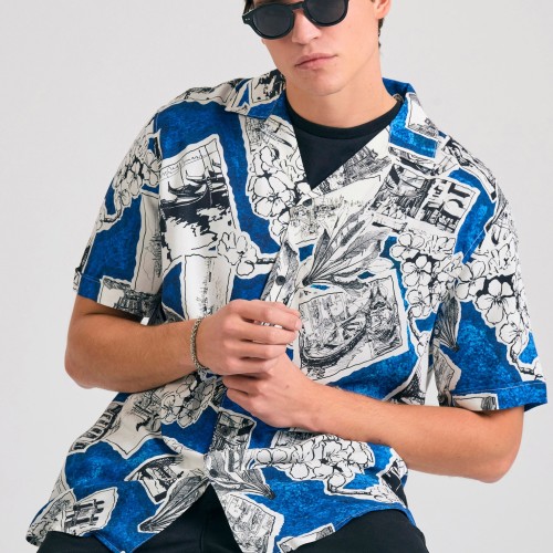 Relaxed fit πουκάμισο με photographic print