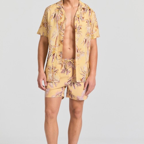 Relaxed fit πουκάμισο με tropical τύπωμα