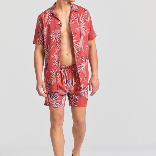 Relaxed fit πουκάμισο με tropical τύπωμα