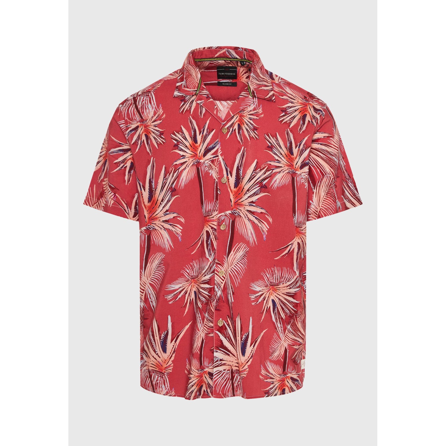 Relaxed fit πουκάμισο με tropical τύπωμα
