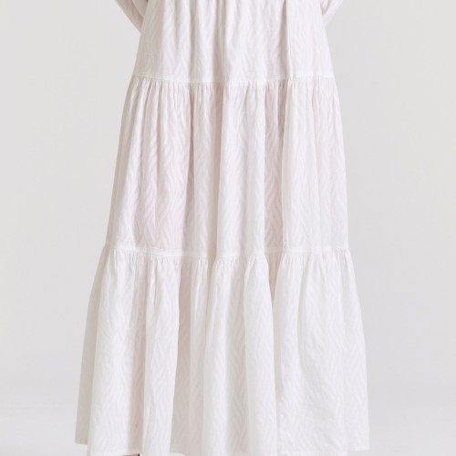 Relaxed fit φούστα με βολάν σε ζακάρ ύφανση