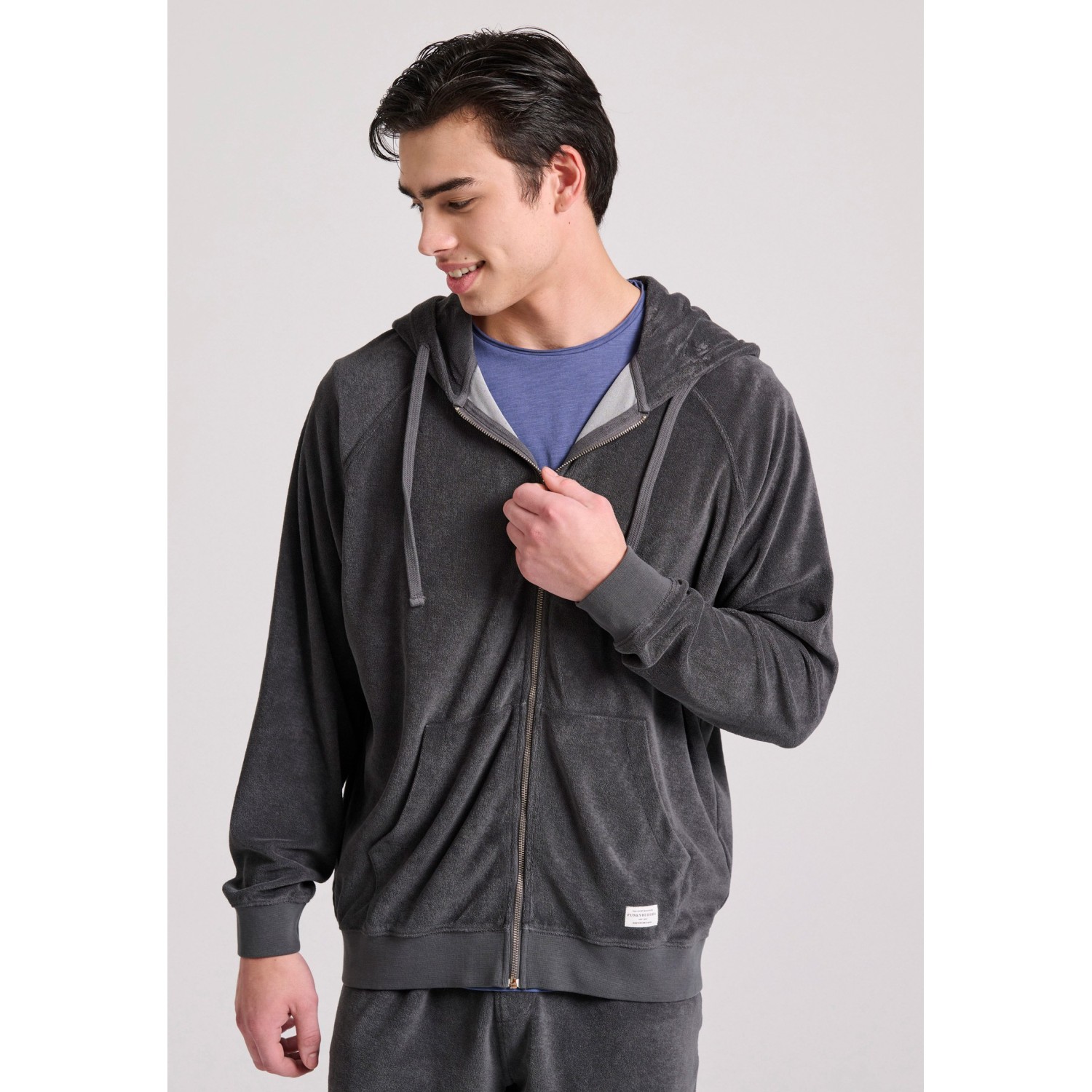 Relaxed fit φούτερ ζακέτα σε πετσετέ ύφασμα