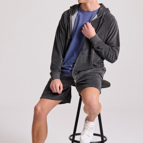 Relaxed fit φούτερ ζακέτα σε πετσετέ ύφασμα Relaxed fit φούτερ ζακέτα σε πετσετέ ύφασμα