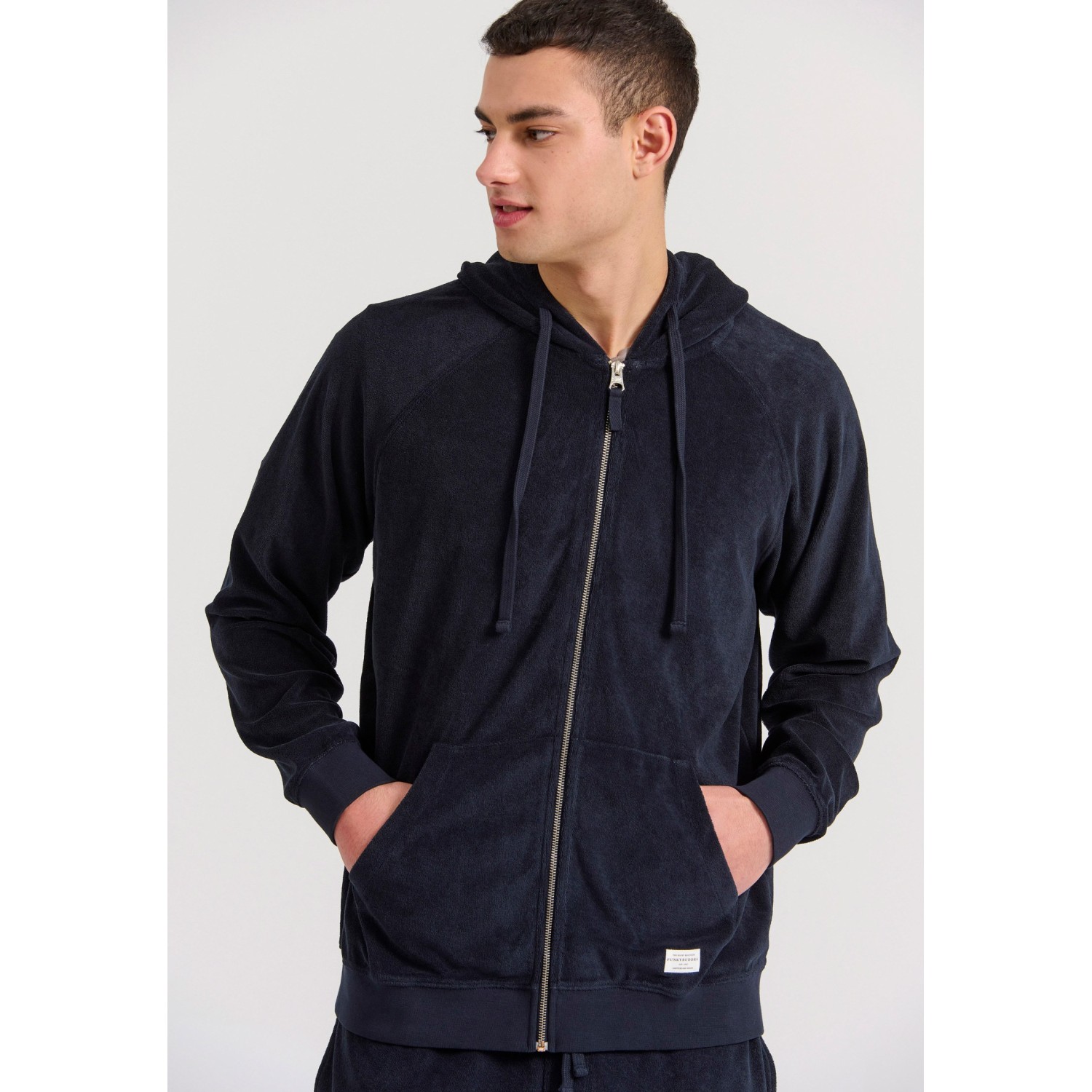 Relaxed fit φούτερ ζακέτα σε πετσετέ ύφασμα