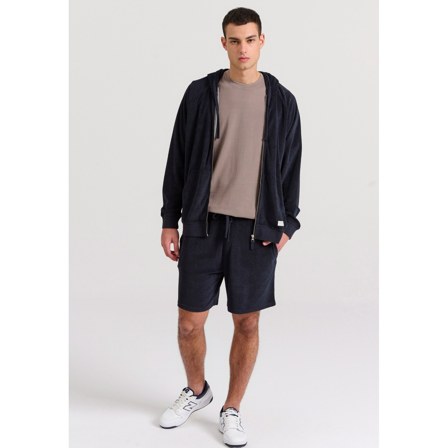 Relaxed fit φούτερ ζακέτα σε πετσετέ ύφασμα