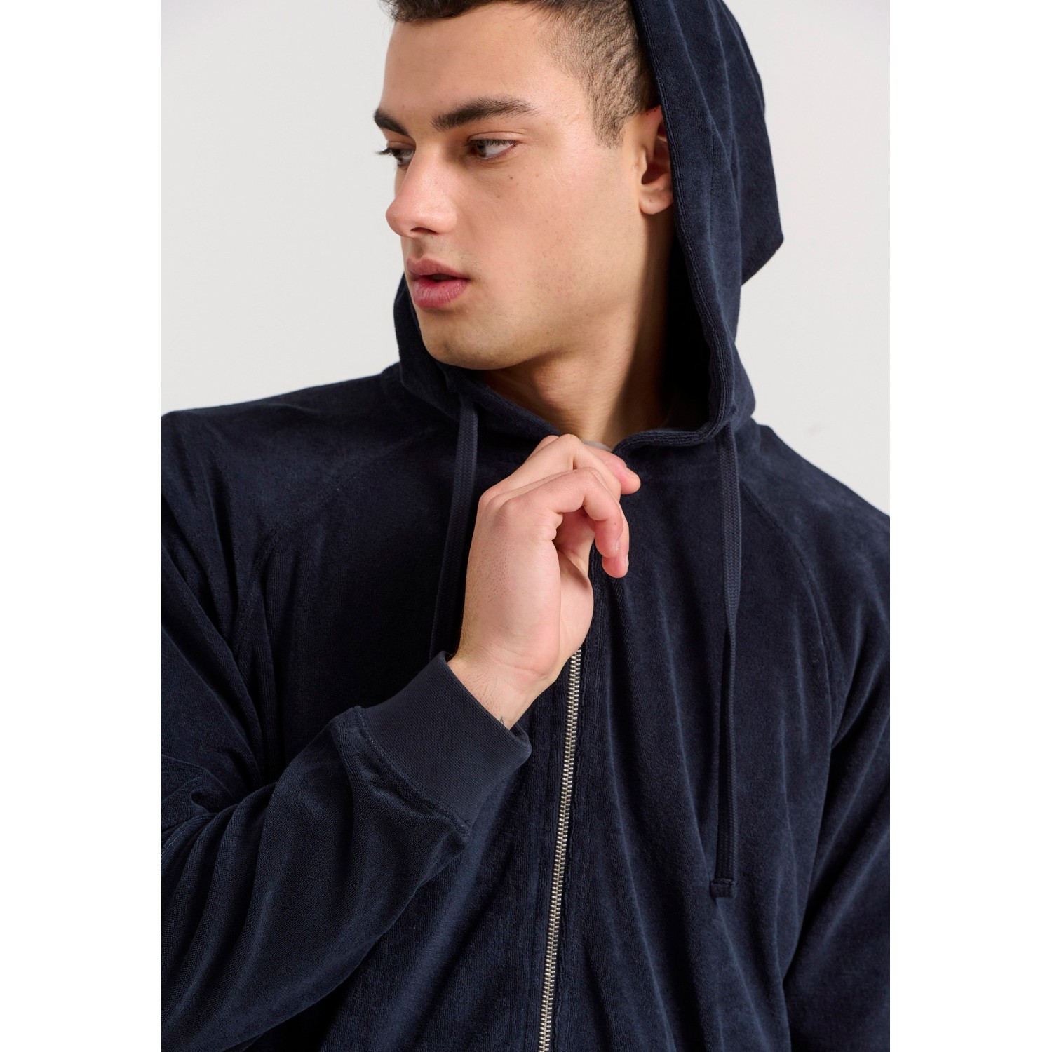 Relaxed fit φούτερ ζακέτα σε πετσετέ ύφασμα