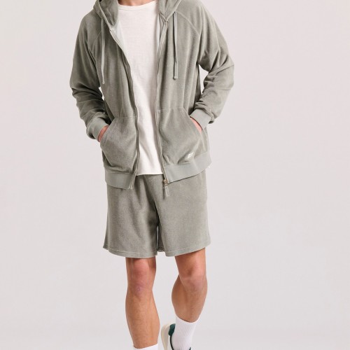 Relaxed fit φούτερ ζακέτα σε πετσετέ ύφασμα