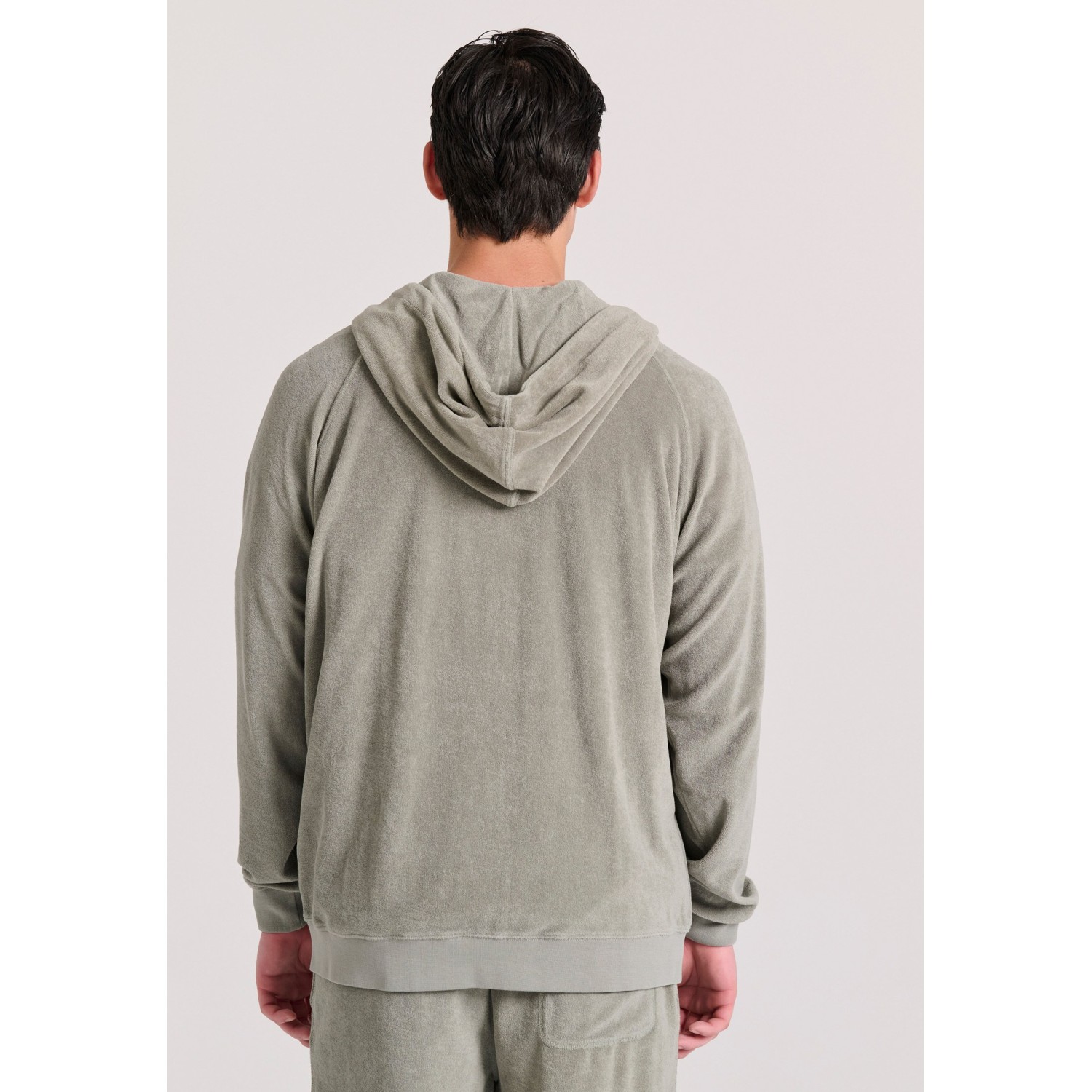 Relaxed fit φούτερ ζακέτα σε πετσετέ ύφασμα