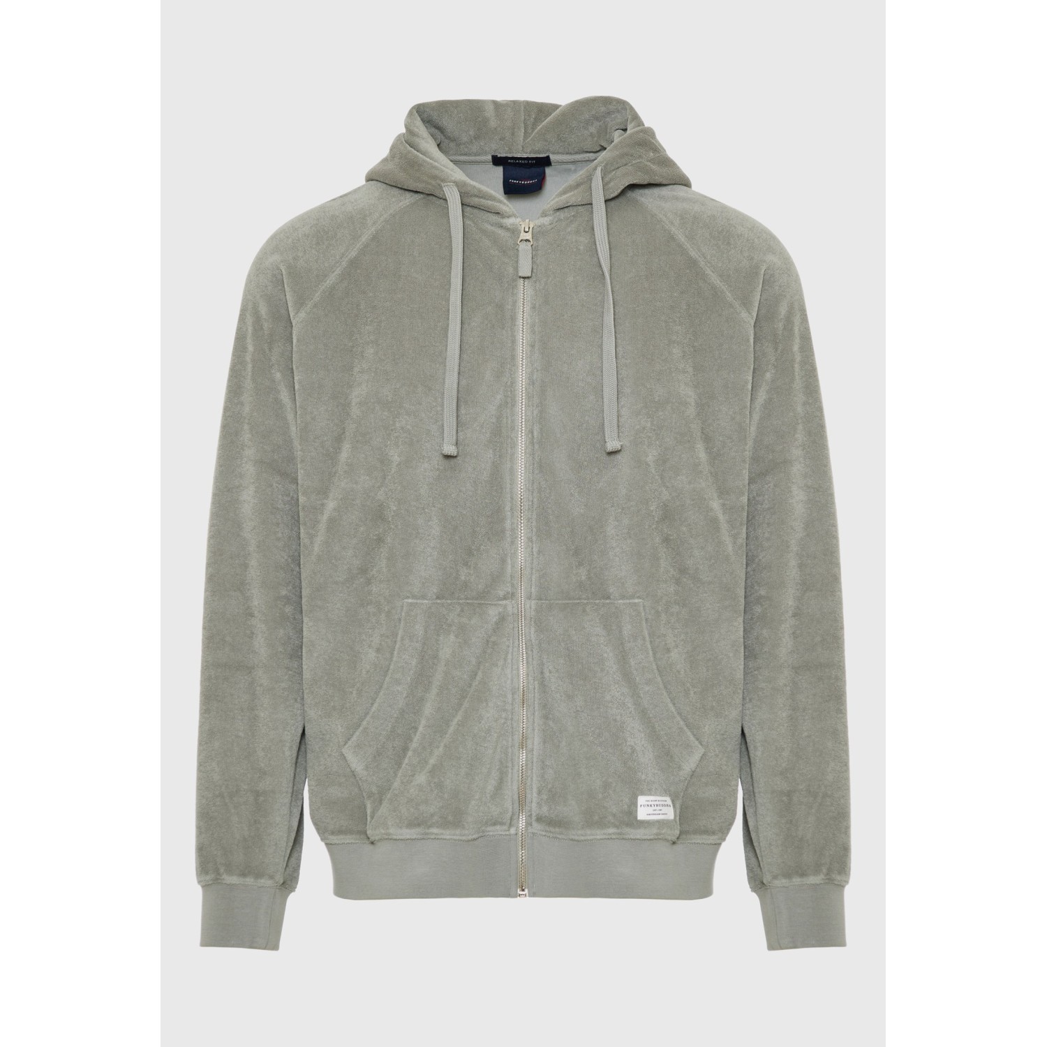 Relaxed fit φούτερ ζακέτα σε πετσετέ ύφασμα