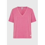 Relaxed linen blend μονόχρωμο t-shirt