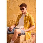 Relaxed linen blend πουκάμισο με all over τύπωμα