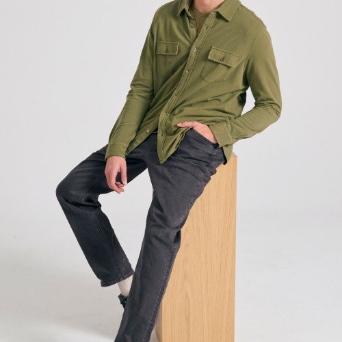 Relaxed tapered fit garment dyed τζιν παντελόνι