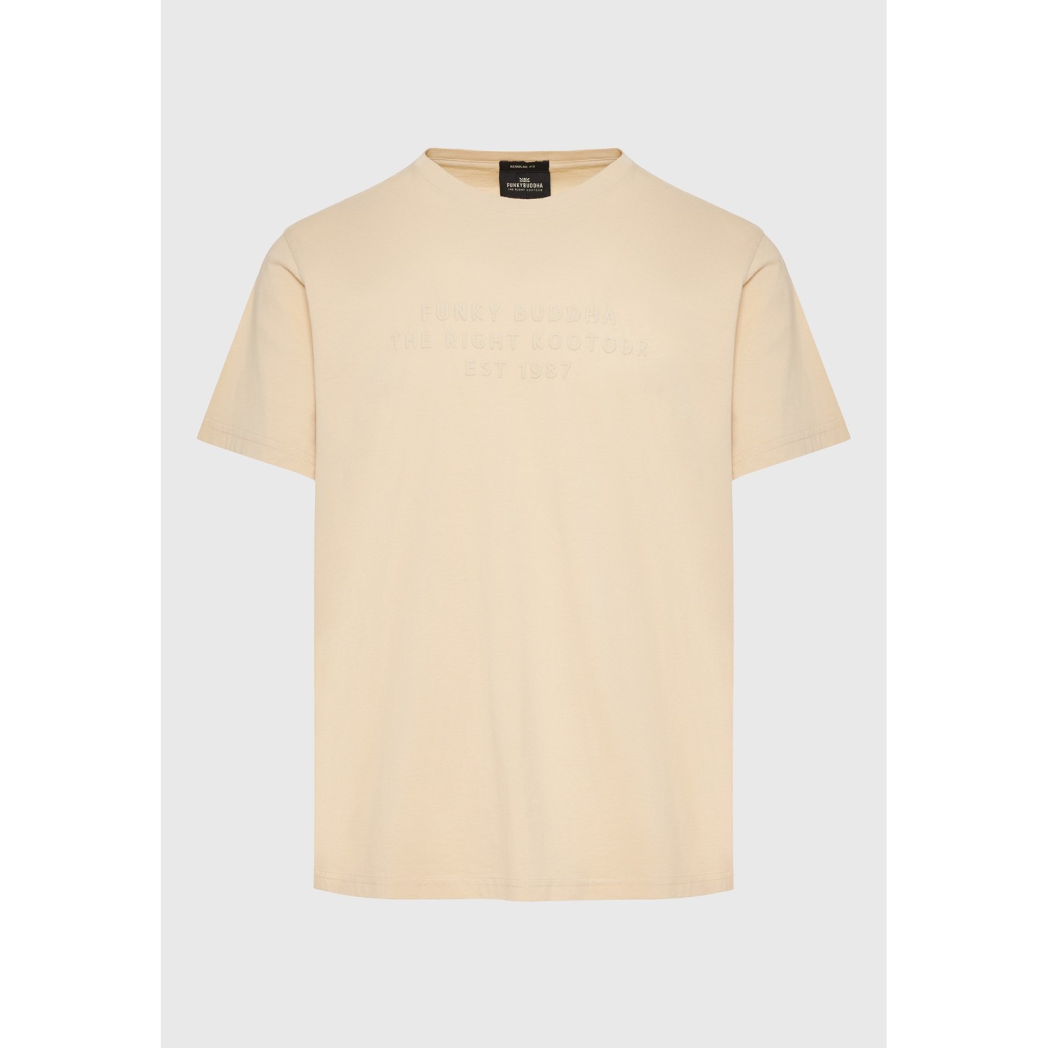 T-shirt με embossed τύπωμα στο στήθος T-shirt με embossed τύπωμα στο στήθος