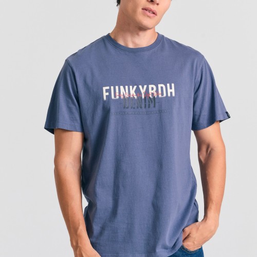 T-shirt με faded τύπωμα στο στήθος