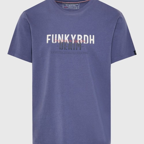 T-shirt με faded τύπωμα στο στήθος T-shirt με faded τύπωμα στο στήθος