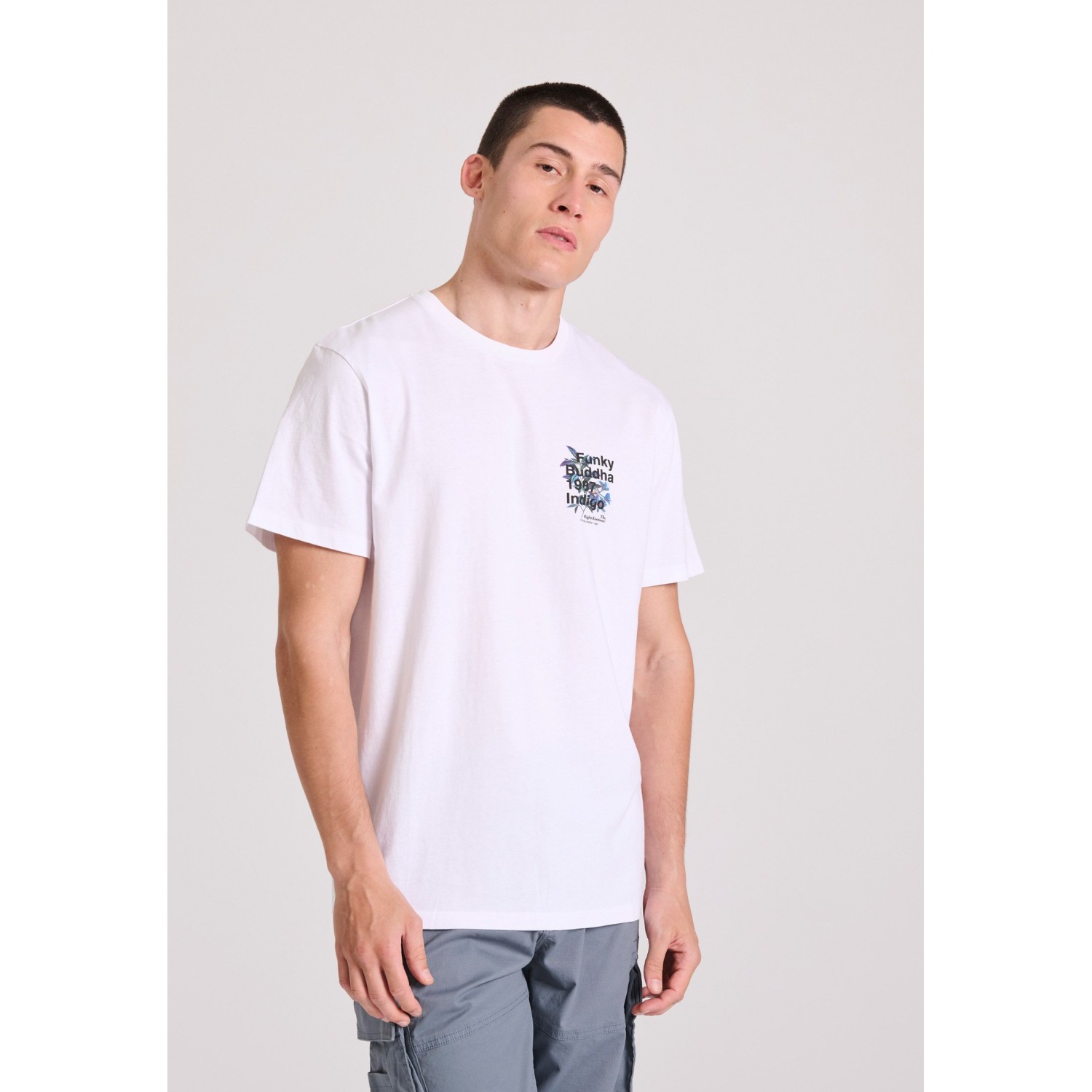 T-shirt με floral frame τύπωμα στην πλάτη