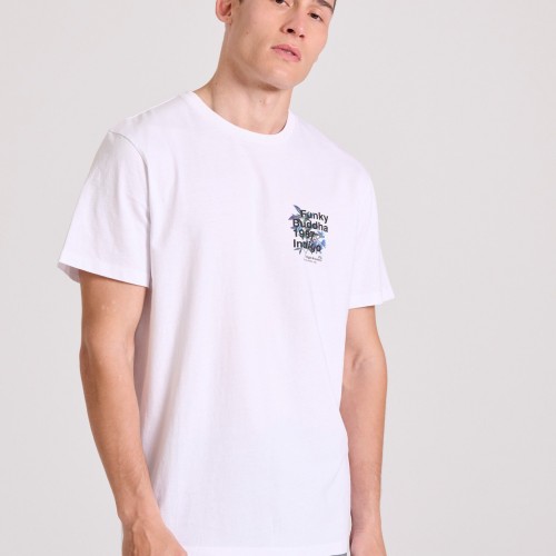 T-shirt με floral frame τύπωμα στην πλάτη