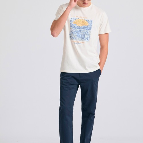 T-shirt με graphic τύπωμα στο στήθος T-shirt με graphic τύπωμα στο στήθος