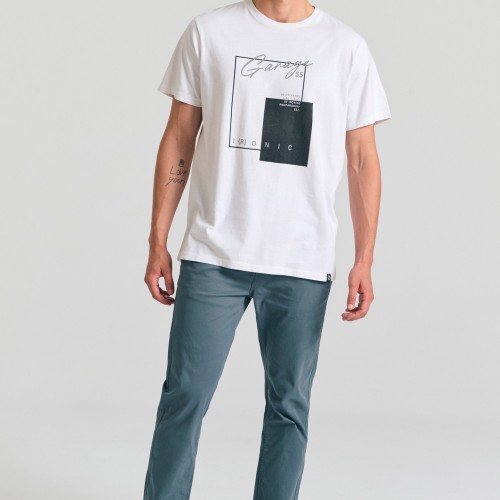 T-shirt με minimal τύπωμα Garage 55.