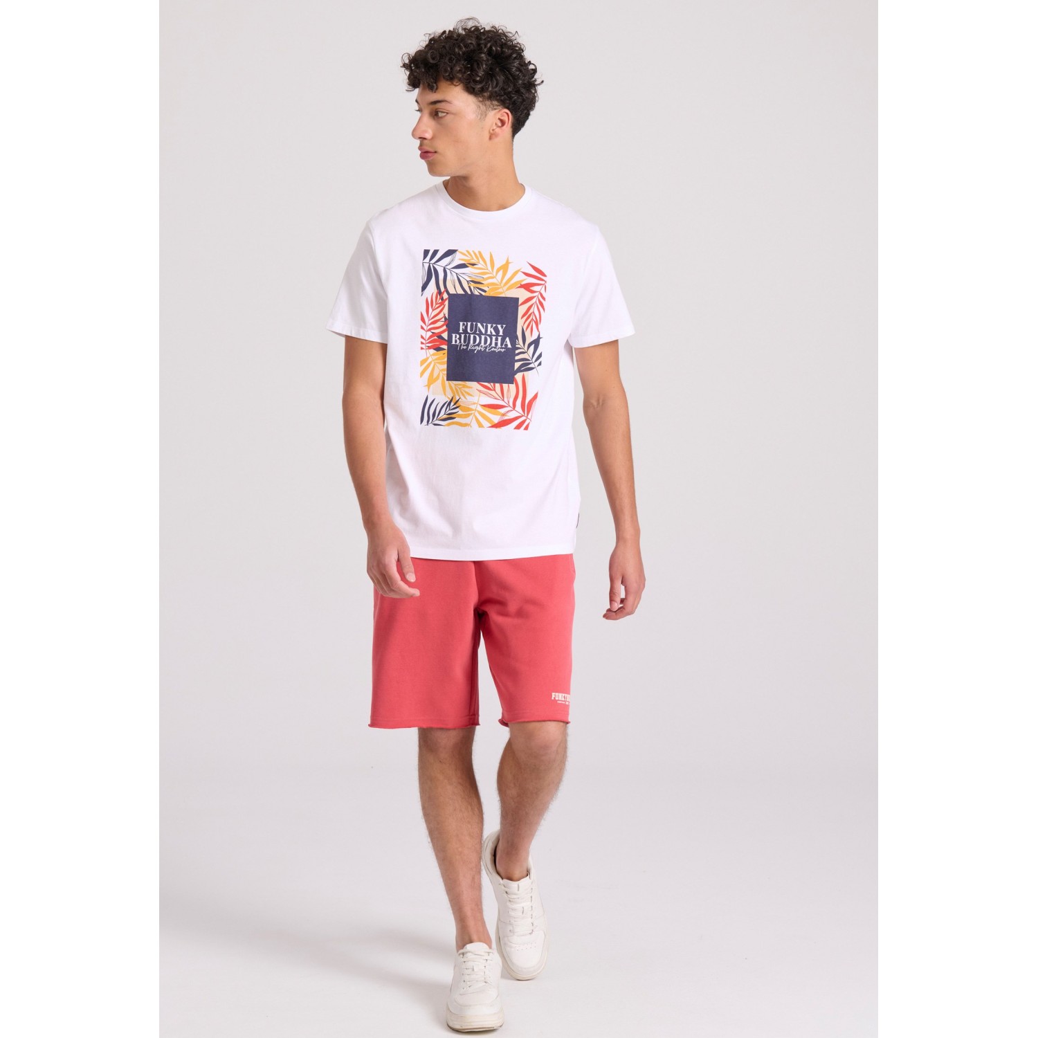 T-shirt με tropical frame τύπωμα