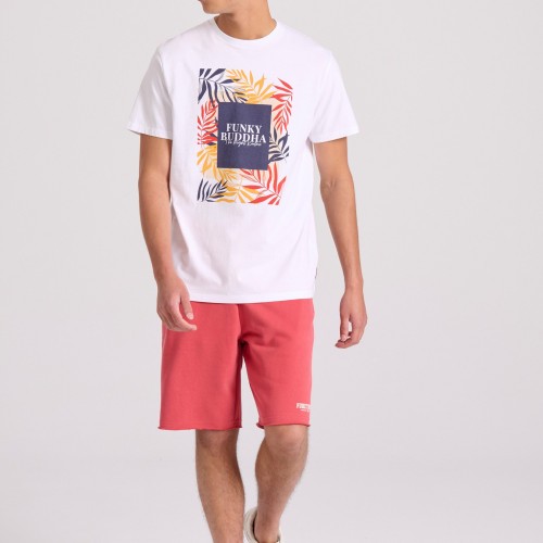 T-shirt με tropical frame τύπωμα T-shirt με tropical frame τύπωμα
