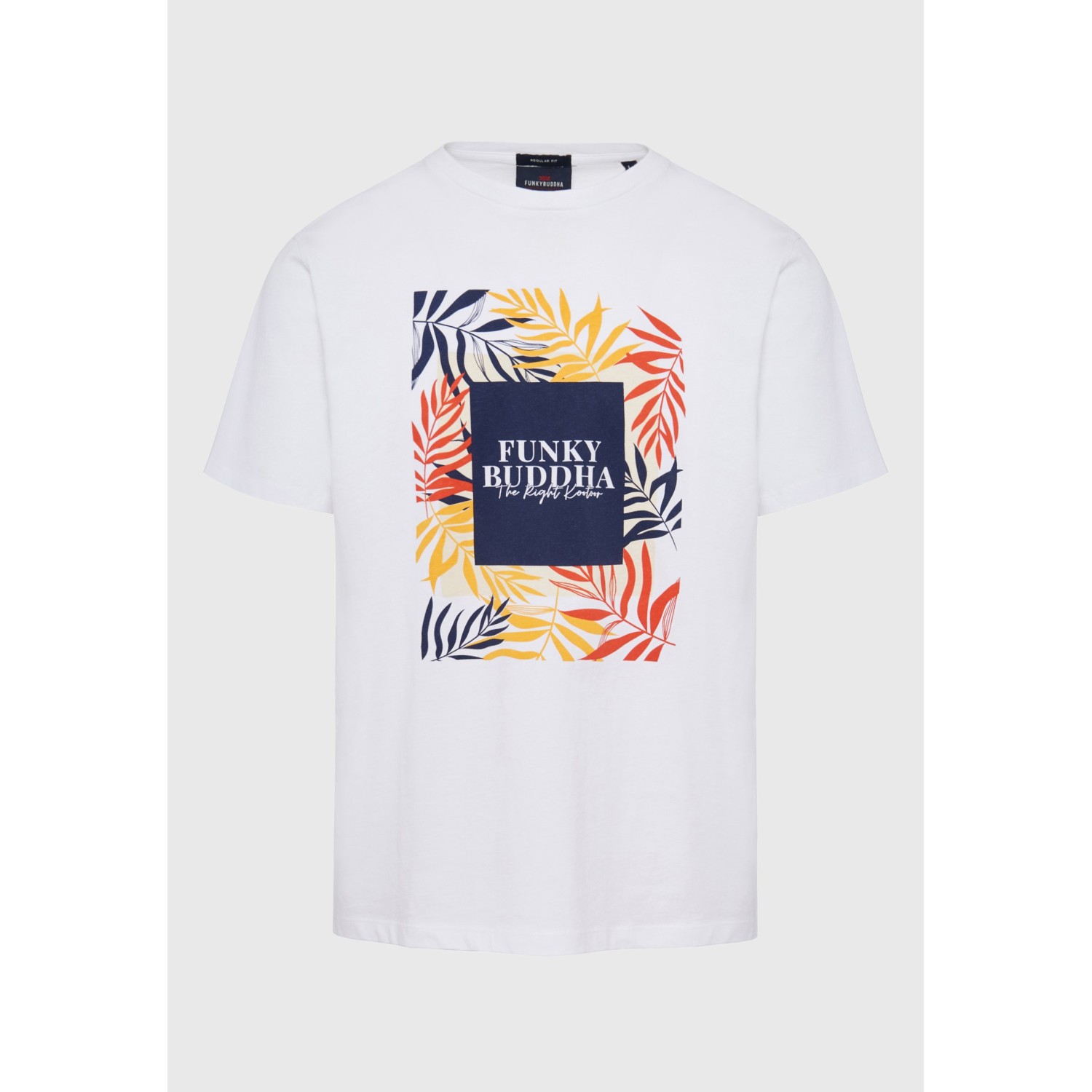 T-shirt με tropical frame τύπωμα