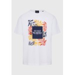 T-shirt με tropical frame τύπωμα