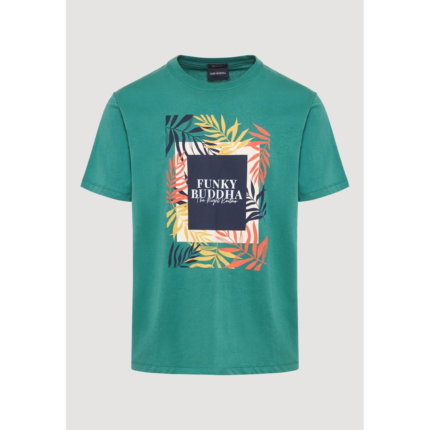 T-shirt με tropical frame τύπωμα