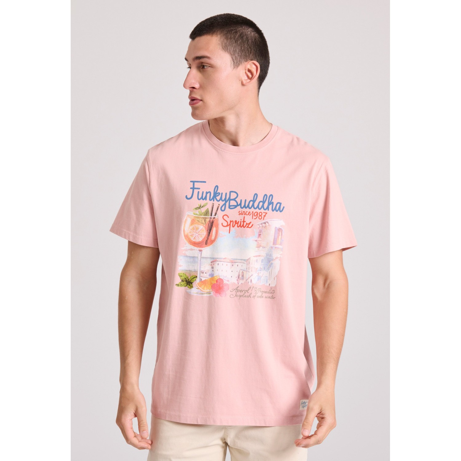 T-shirt με vintage coctail τύπωμα T-shirt με vintage coctail τύπωμα