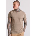 T-shirt με λαιμό henley και raw cuts - The essenti