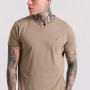 T-shirt με λαιμό henley και raw cuts - The essenti