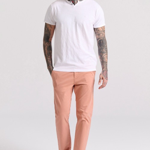 T-shirt με λαιμό henley και raw cuts - The essenti T-shirt με λαιμό henley και raw cuts - The essenti