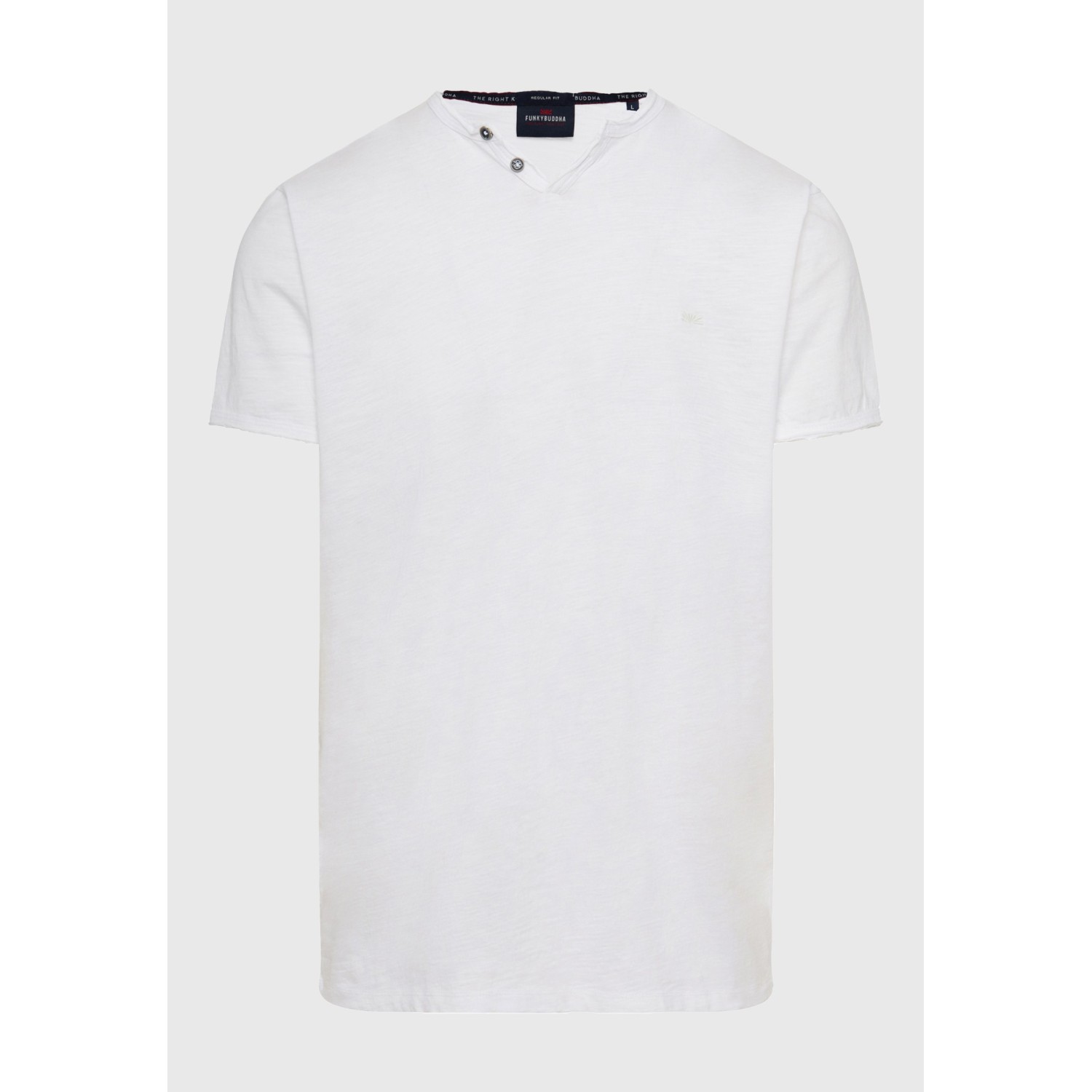 T-shirt με λαιμό henley και raw cuts - The essenti