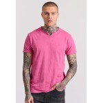 T-shirt με λαιμό henley και raw cuts - The essenti T-shirt με λαιμό henley και raw cuts - The essenti