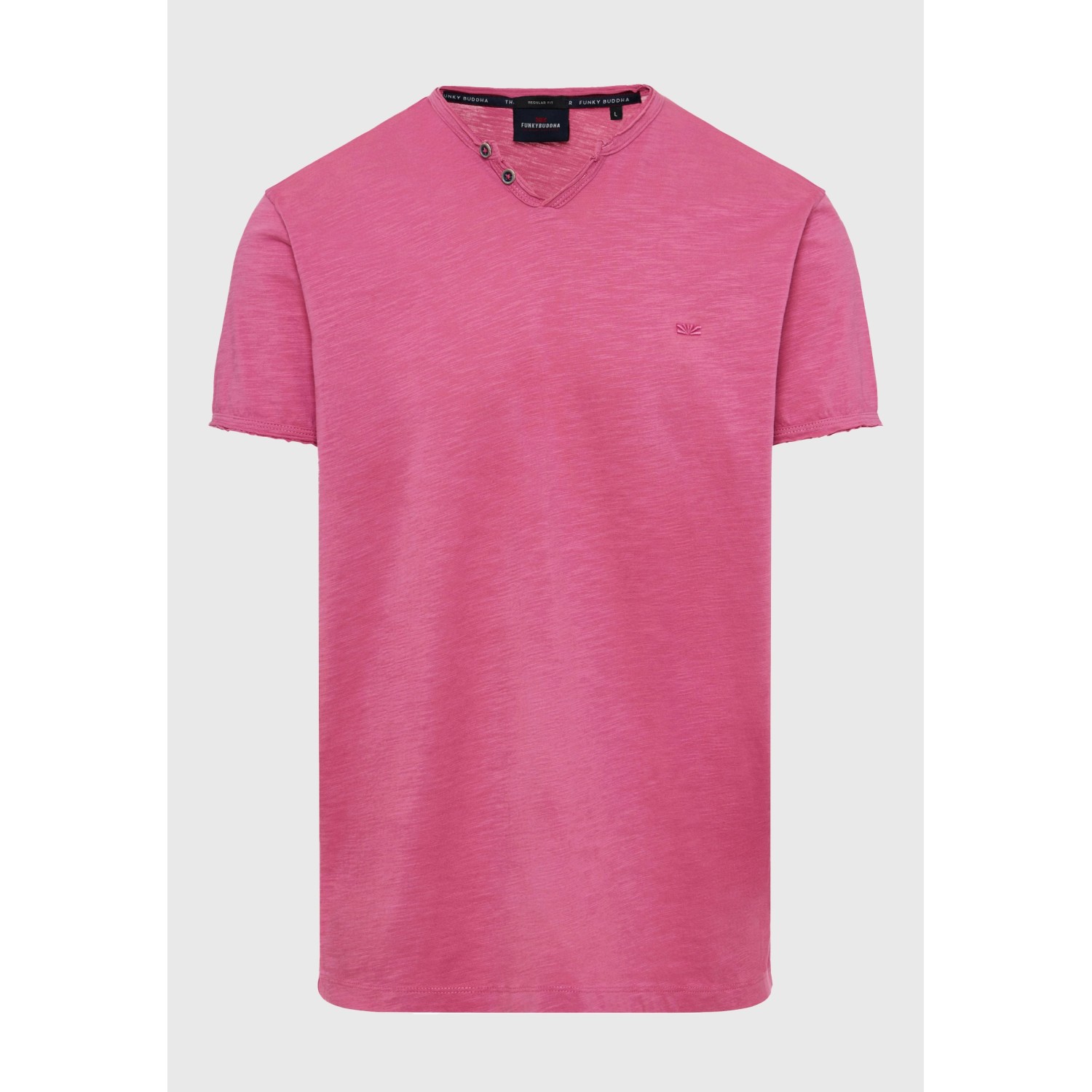 T-shirt με λαιμό henley και raw cuts - The essenti T-shirt με λαιμό henley και raw cuts - The essenti