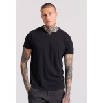 T-shirt με λαιμό henley και raw cuts - The essenti