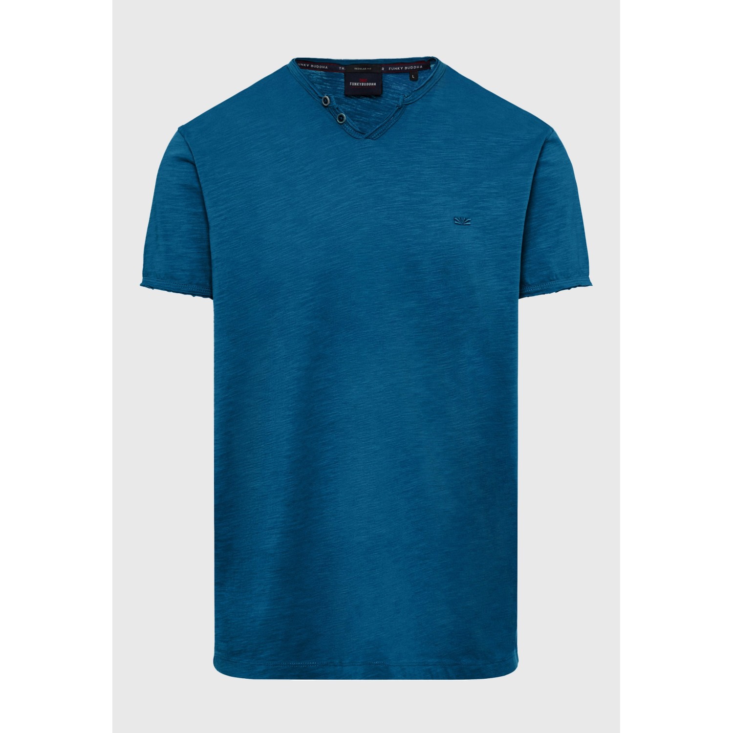 T-shirt με λαιμό henley και raw cuts - The essenti T-shirt με λαιμό henley και raw cuts - The essenti
