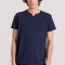 T-shirt με λαιμό henley και raw cuts - The essenti