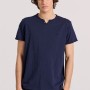 T-shirt με λαιμό henley και raw cuts - The essenti