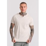 T-shirt με λαιμό henley και raw cuts - The essenti