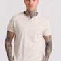 T-shirt με λαιμό henley και raw cuts - The essenti