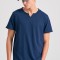 T-shirt με λαιμό henley και raw cuts - The essenti