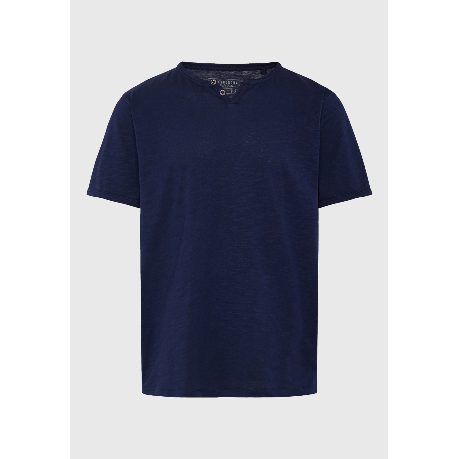T-shirt με λαιμό henley και raw cuts - The essenti T-shirt με λαιμό henley και raw cuts - The essenti
